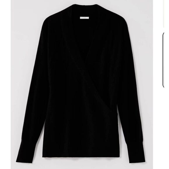 J.Jill Seamed Wrap Sweater Black SP NWT in packaging - Picture 2 of 7